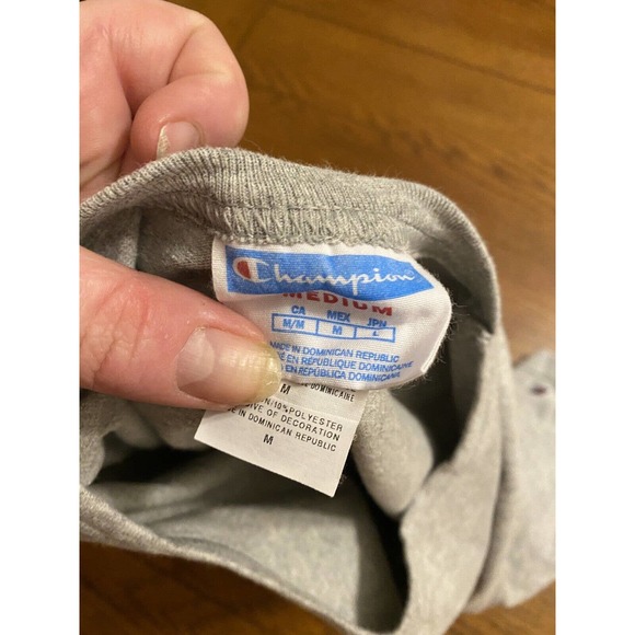 Champion Mens American Flag Logo T-Shirt Heather Gray Sz Medium EUC Activewear - Picture 6 of 9